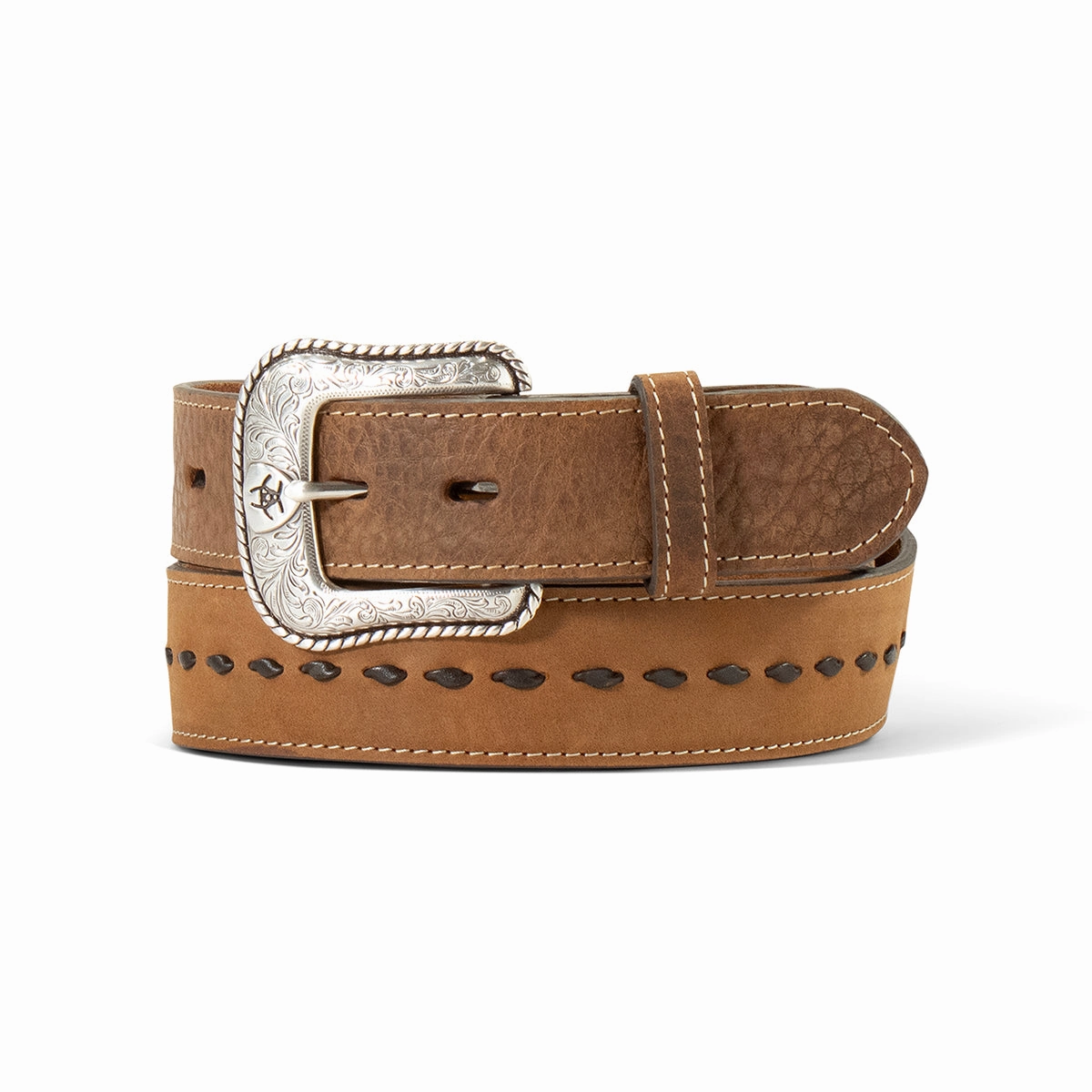 M&F Ariat Belt 1 1/2 Crazy Horse Buck Lace Brown A1042302
