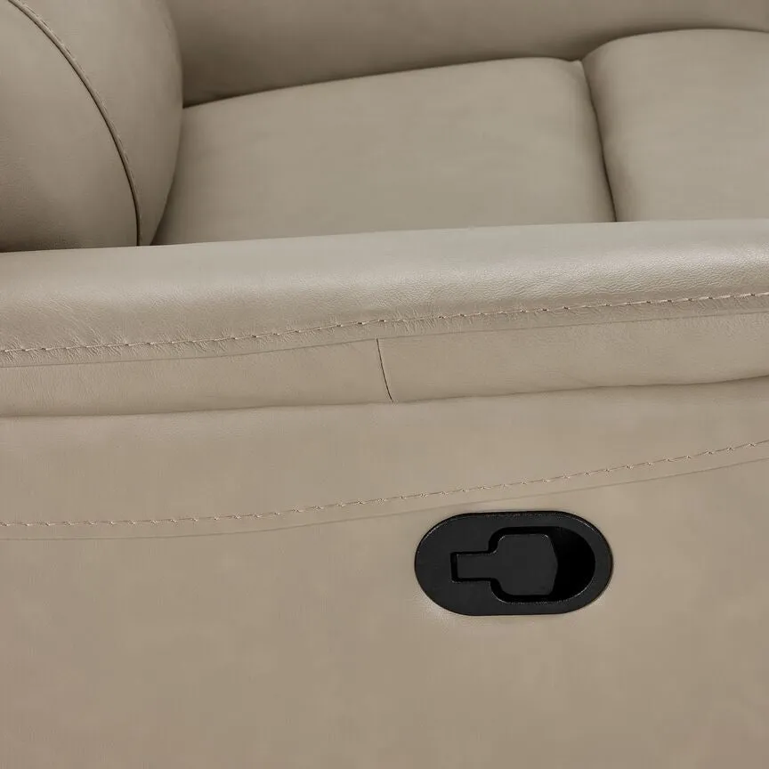 Maxton Leather Manual Recliner - Taupe