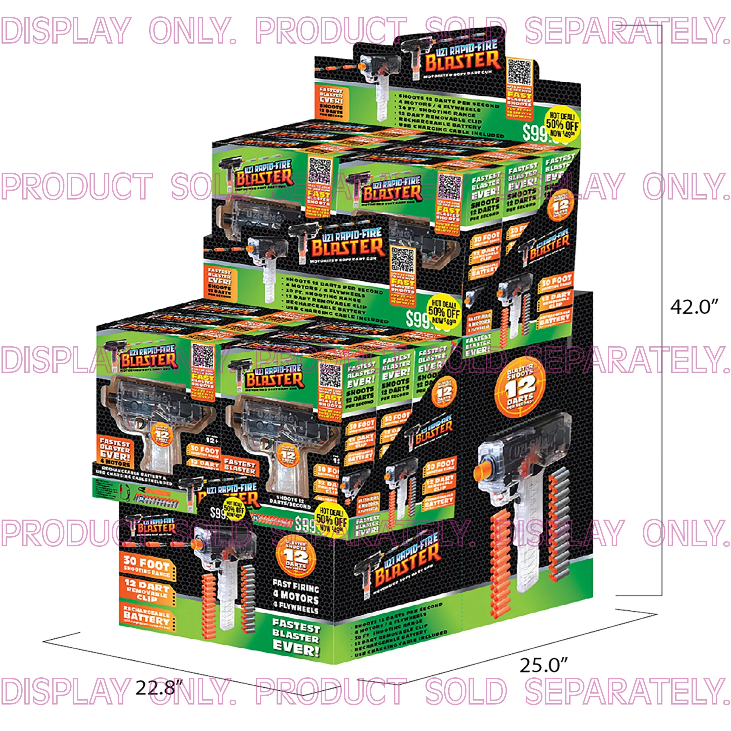 Merchandising Fixture - Corrugated Soft Dart Gun Display ONLY 975310