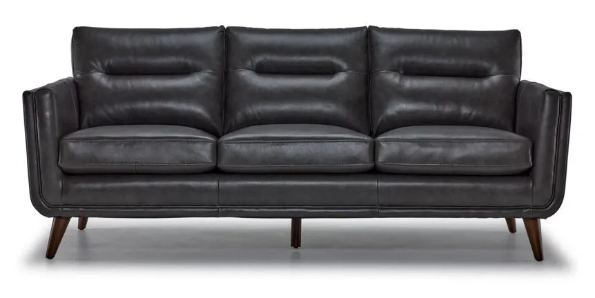 Miguel Leather Sofa - Charcoal