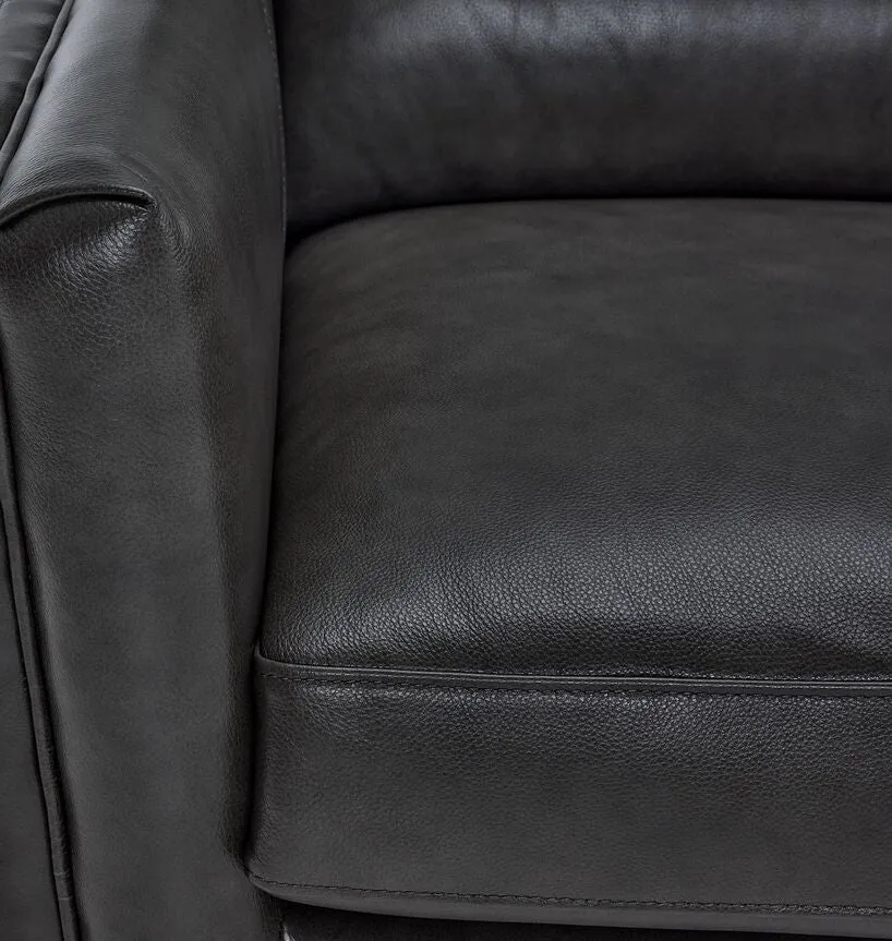 Miguel Leather Sofa, Loveseat and Chair Set - Charcoal