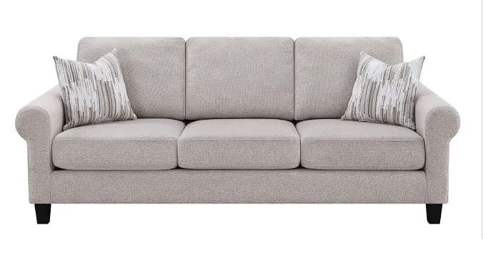 Nadine Upholstered Round Arm Living Room Oatmeal