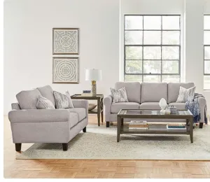 Nadine Upholstered Round Arm Living Room Oatmeal
