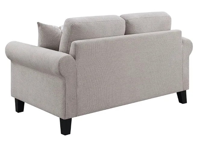 Nadine Upholstered Round Arm Living Room Oatmeal