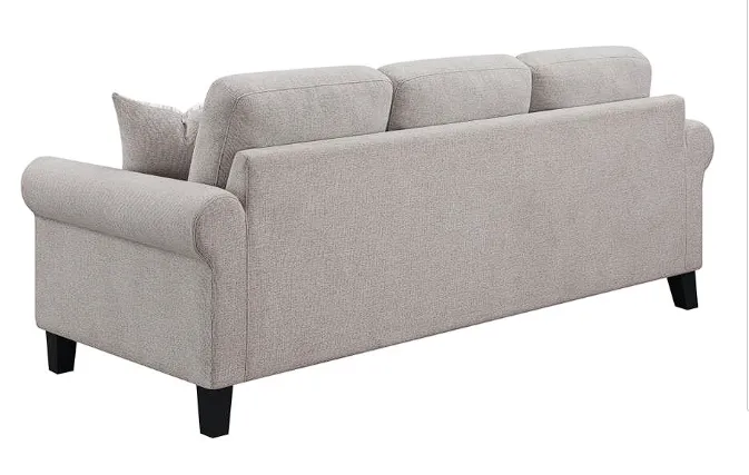 Nadine Upholstered Round Arm Living Room Oatmeal