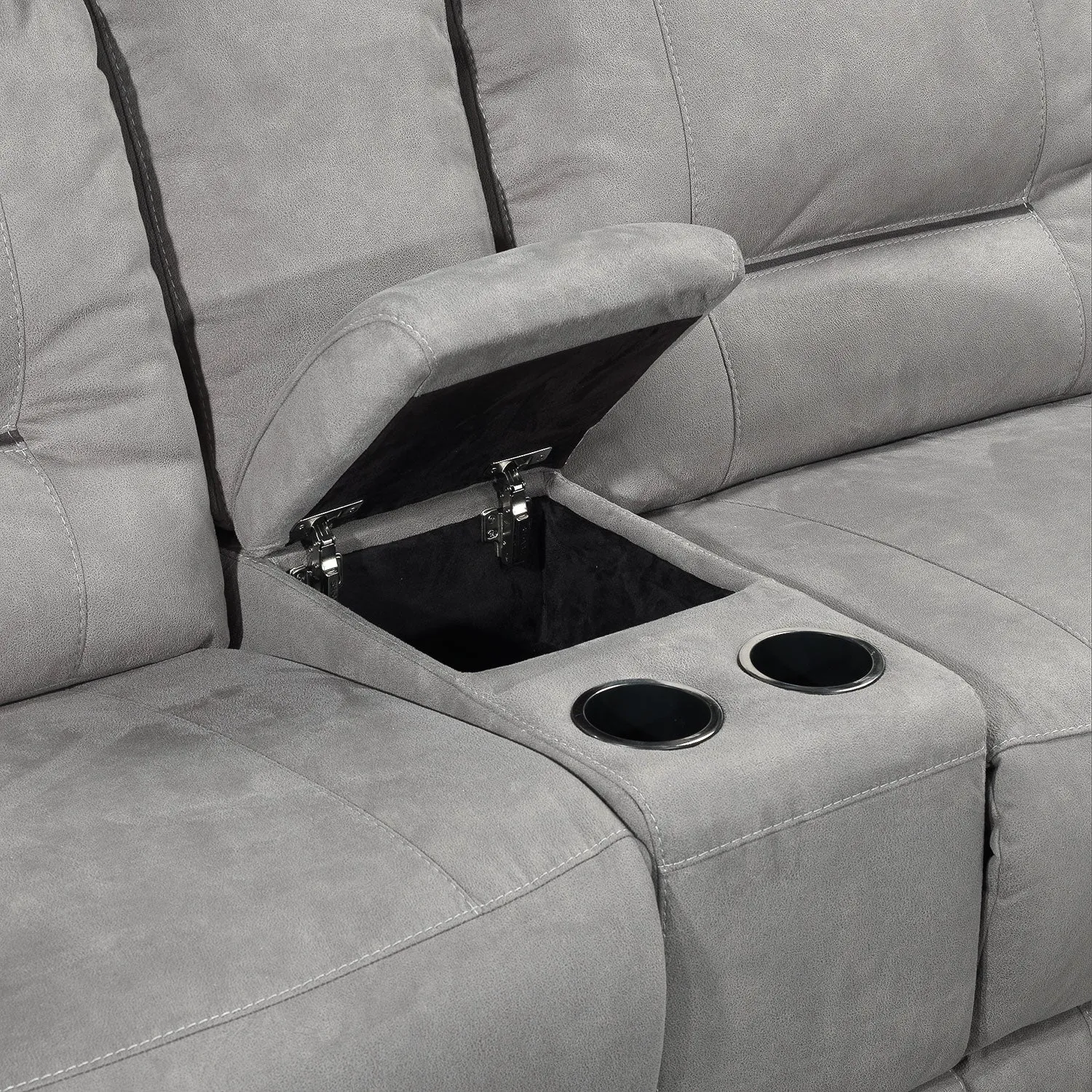 Pasadena 6-Piece Reclining Sectional with Right-Facing Chaise - Light Grey
