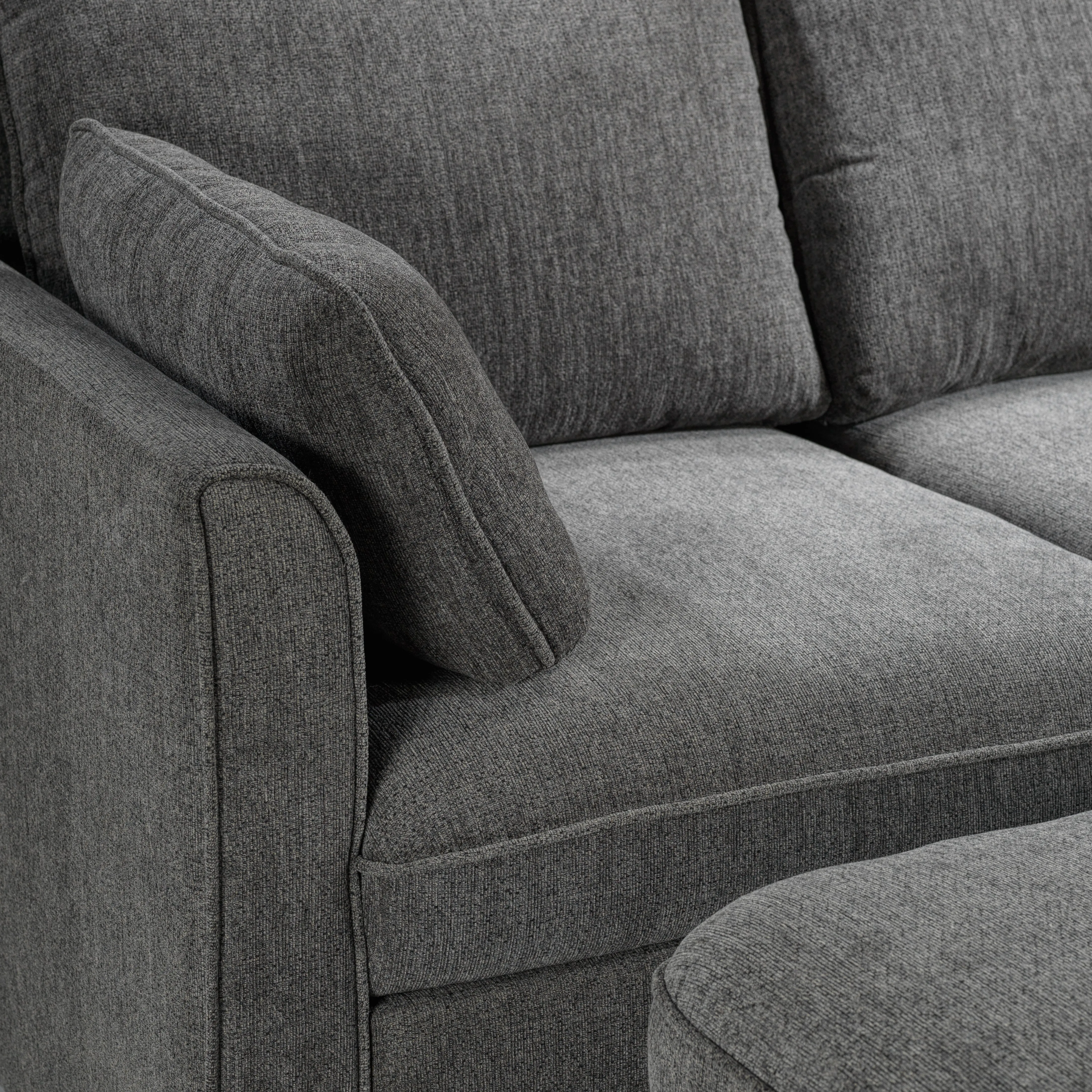 Portland 3-Piece Sectional with Left-Facing Pop-Up Bed - Grey