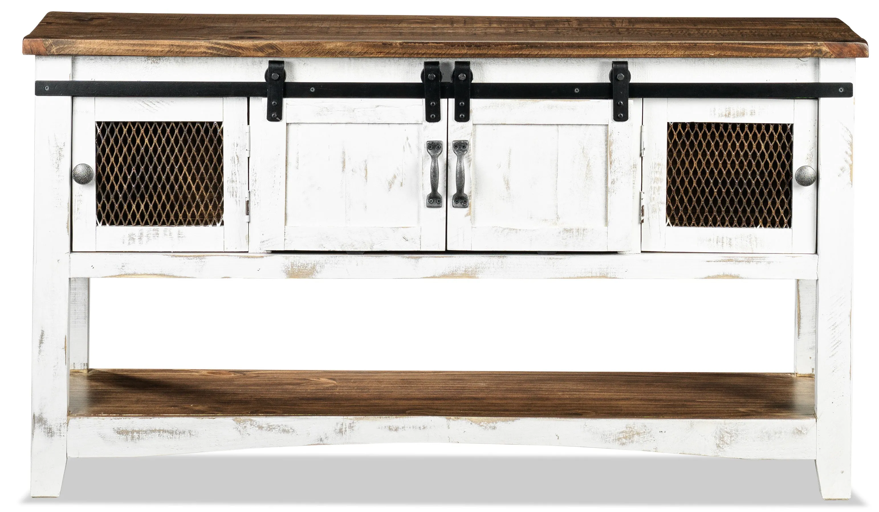 Pueblo 55" Sofa Table - Weathered White