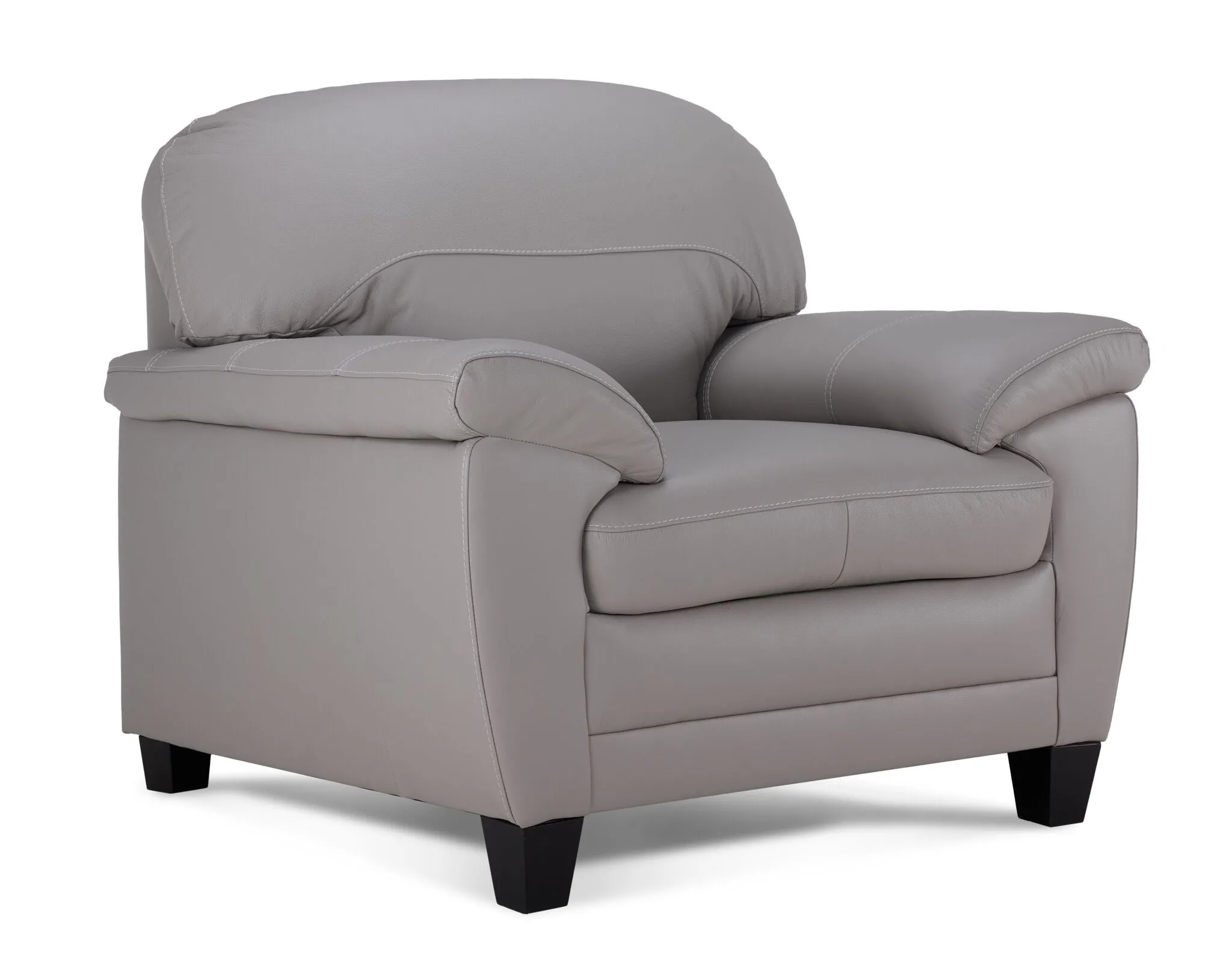 Raphael Leather Sofa and Chair Set - Cloud Grey