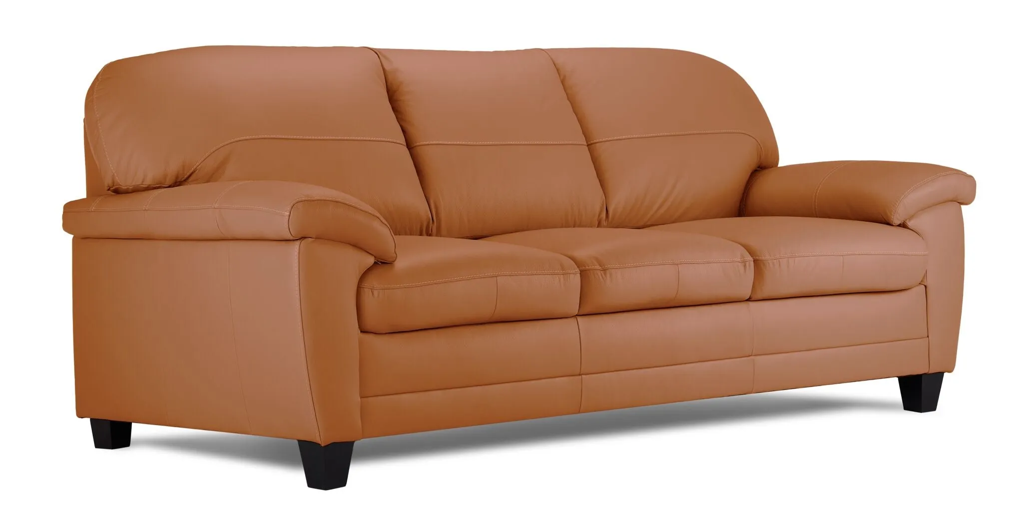 Raphael Leather Sofa and Chair Set - Saddle