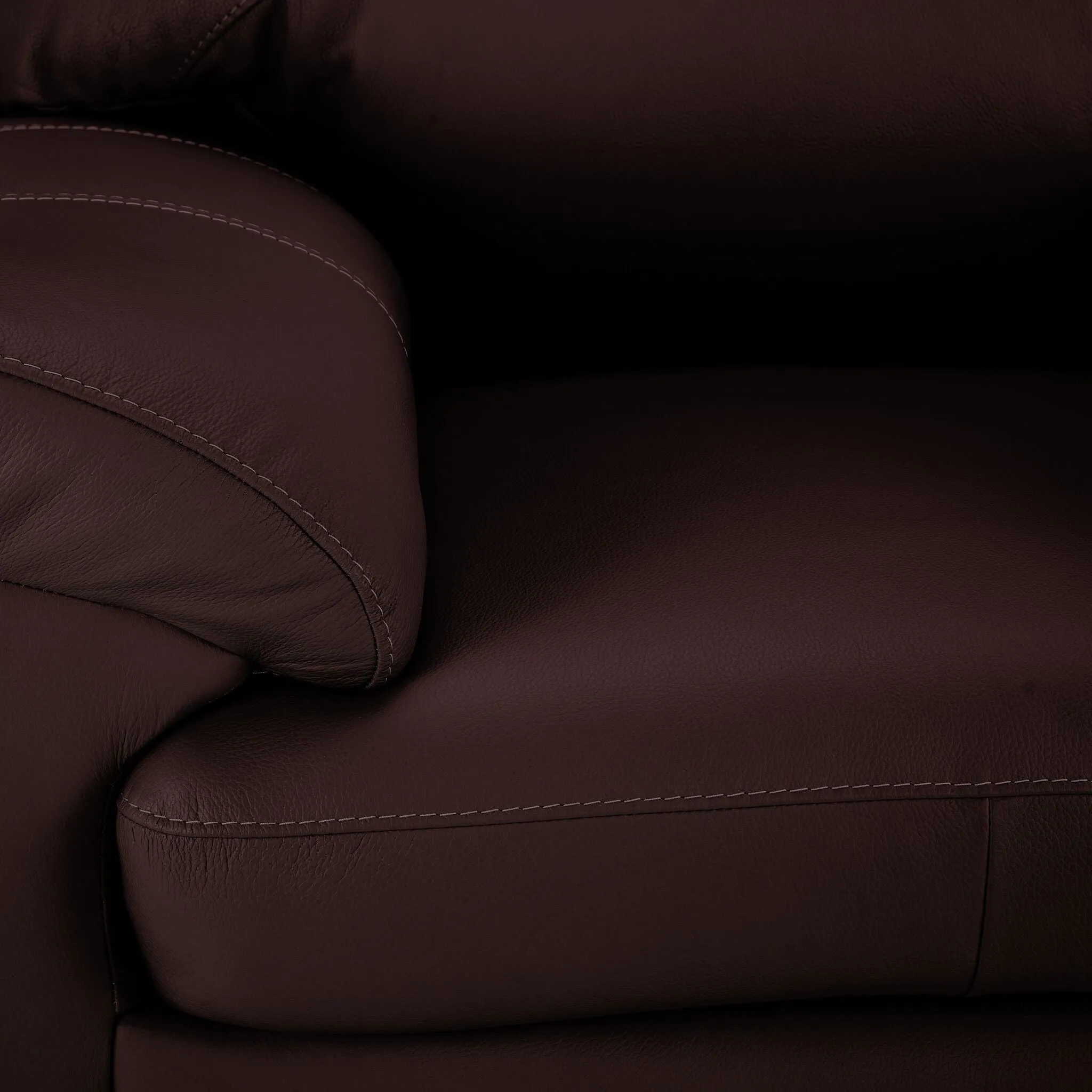 Raphael Leather Sofa, Loveseat and Chair Set - Mocha