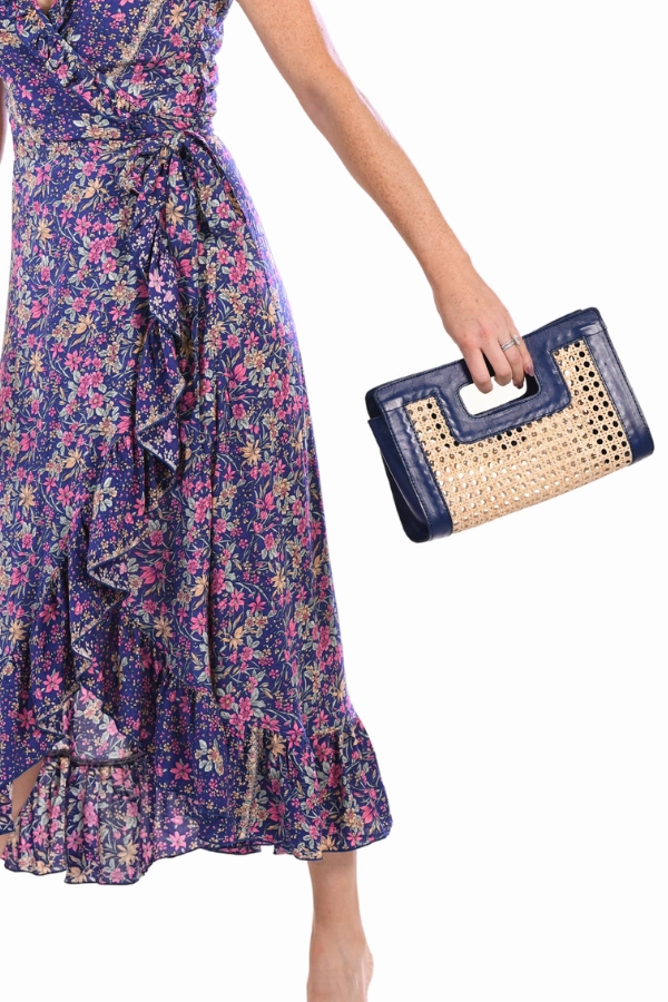 Rattan Clutch / Navy
