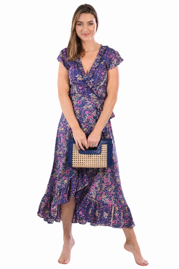 Rattan Clutch / Navy