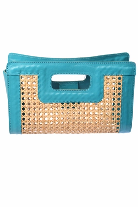 Rattan Clutch / Turquoise