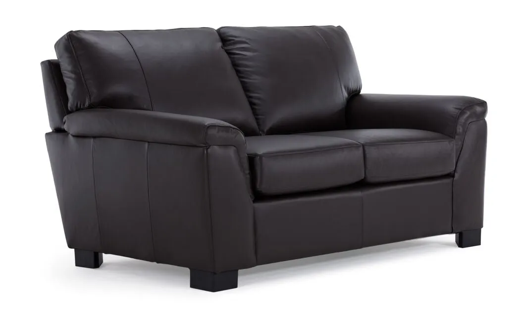 Reynolds Leather Sofa and Loveseat Set - Coffee
