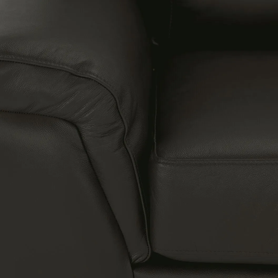 Reynolds Leather Sofa - Dark Grey