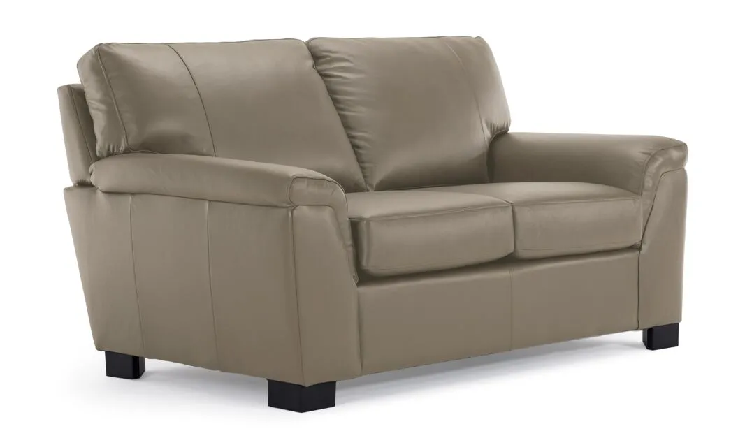 Reynolds Leather Sofa, Loveseat and Chair Set - Grey