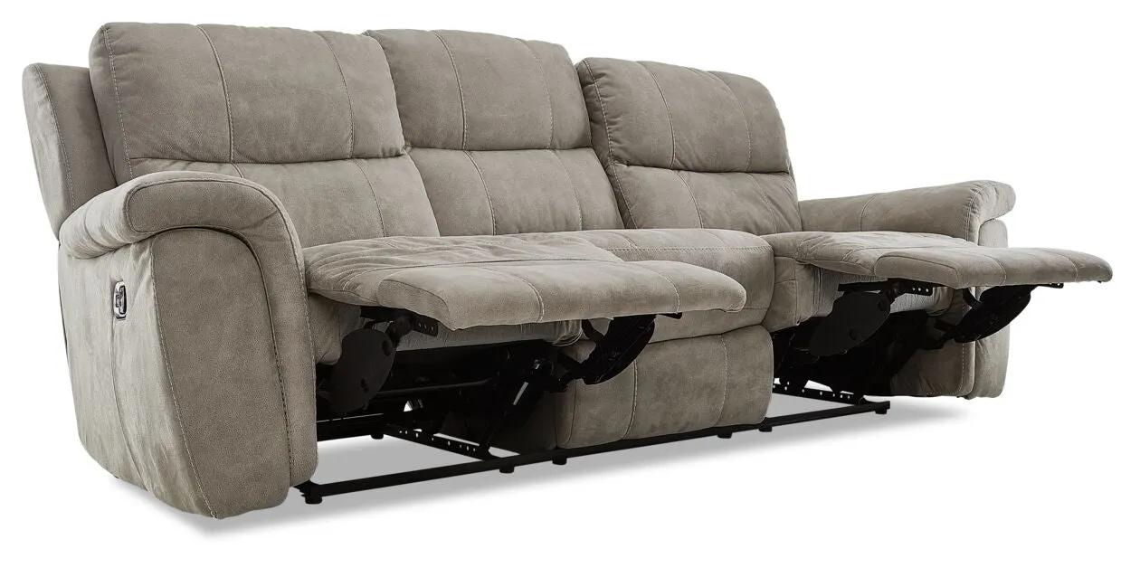 Roarke Sofa and Loveseat Set - Silver Grey