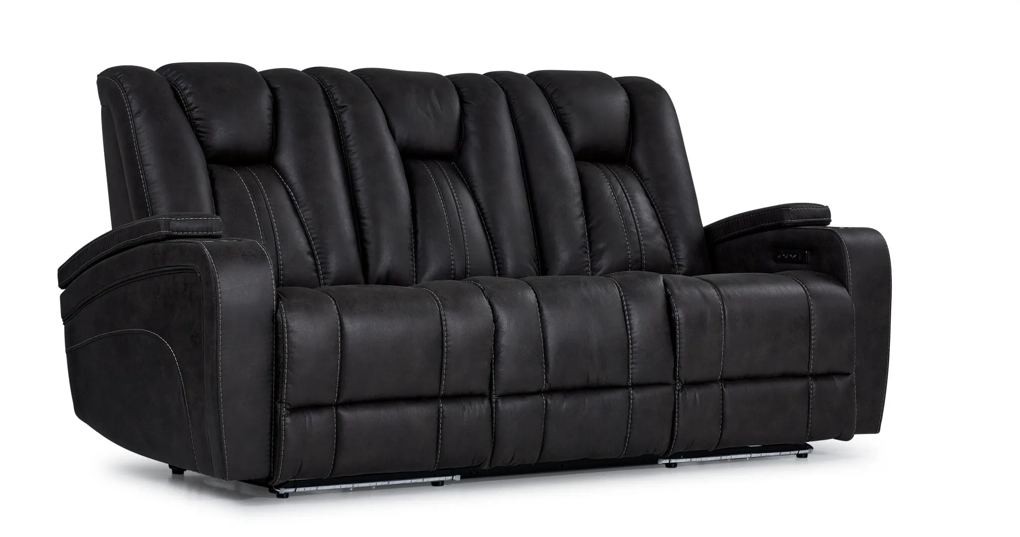 San Antonio Dual Power Reclining Sofa, Loveseat and Chair Set - Grey