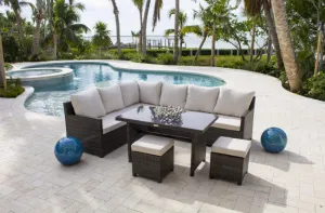 Spectrum 5 PC Sectional Dining Set w/cushion