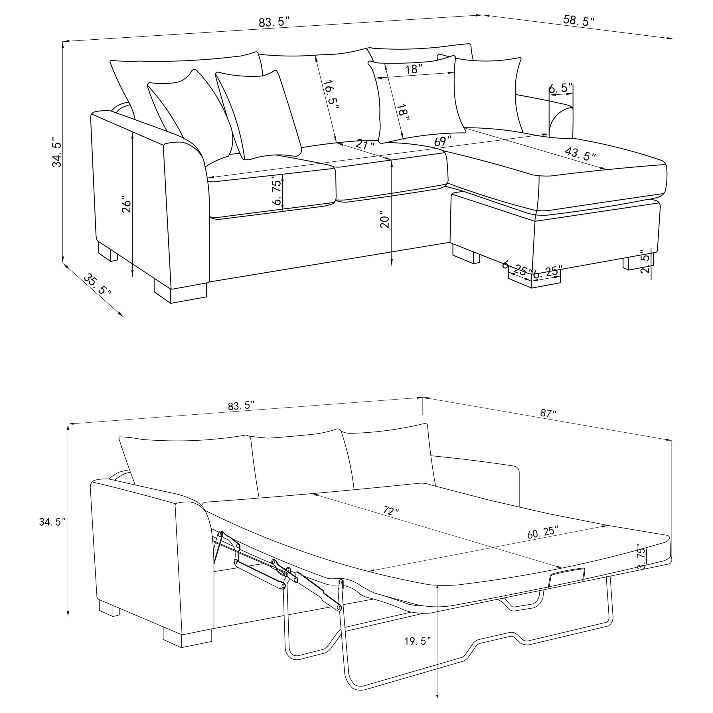 Storey Sleeper Sectional Sofa