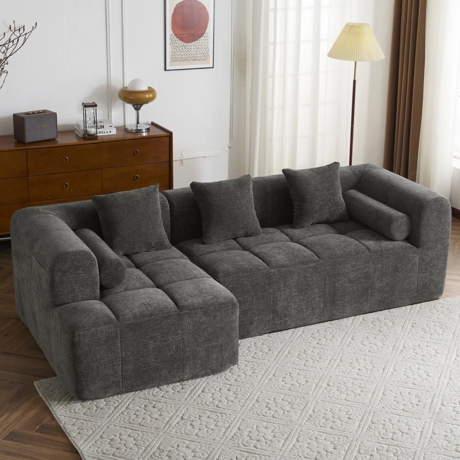 Streamdale 101" Sectional Sofa, Modular Couch, Deep Seating