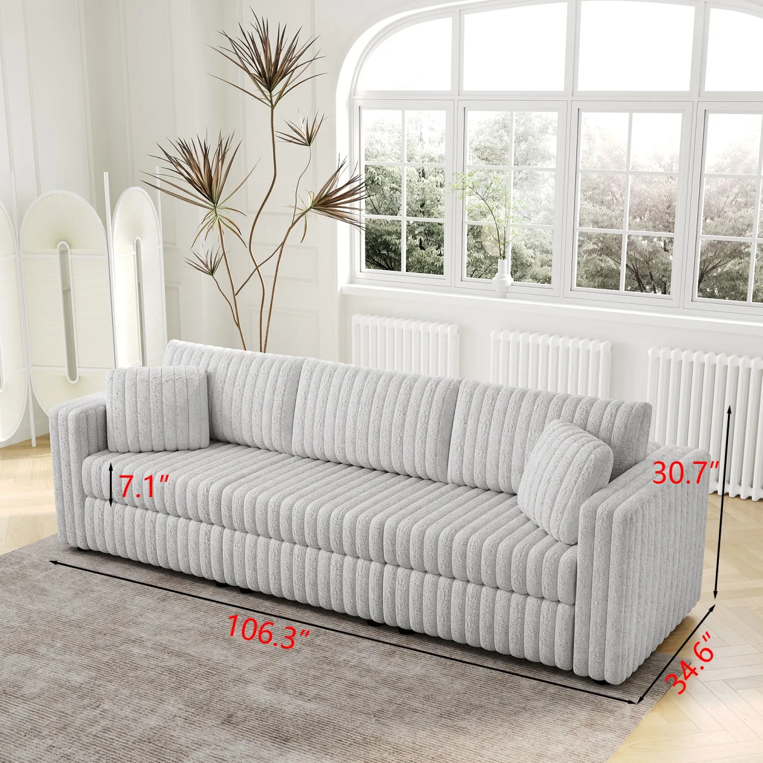 Streamdale 106" Light Gray Modular Sofa - Comfortable, Modern Design