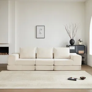 Streamdale 108" Modular Sectional 3-Seater Cloud Sofa,Corduroy Convertible Sofa Bed