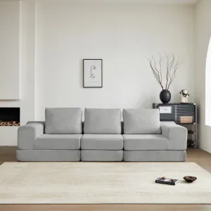 Streamdale 108" Modular Sectional 3-Seater Cloud Sofa,Corduroy Convertible Sofa Bed