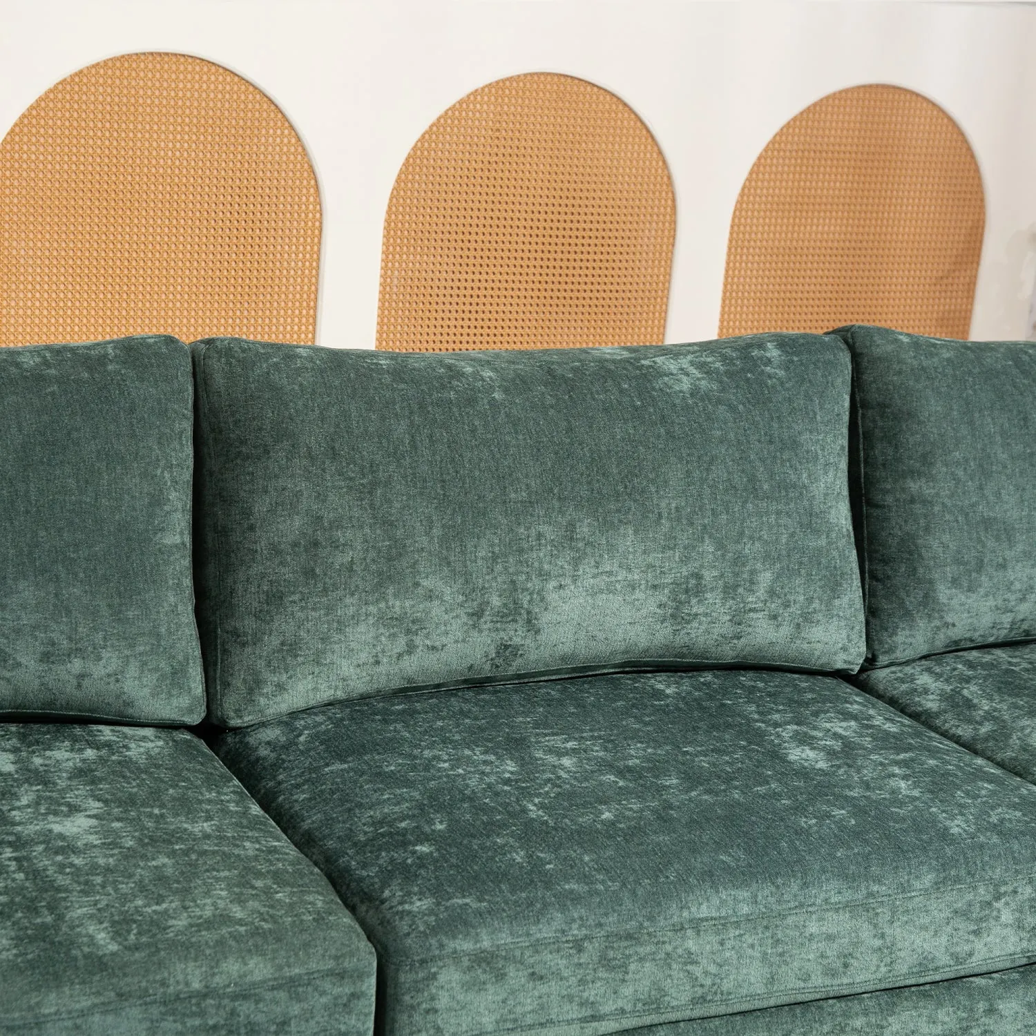 Streamdale 111.42x32.28" 3-Seater Chenille Sofa - Comfy, Cloud-Soft, with Side Pocket