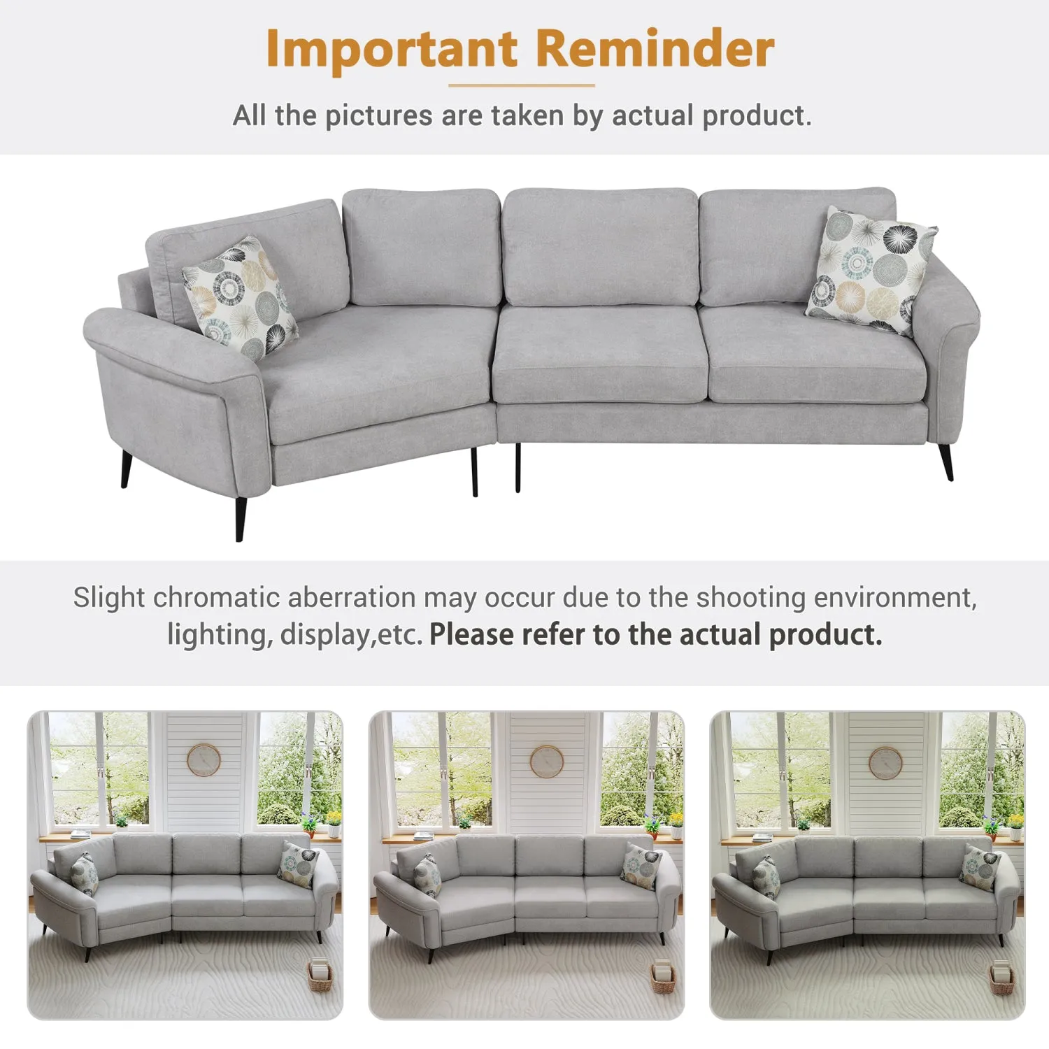 Streamdale 111" Curved Sofa with Pillows