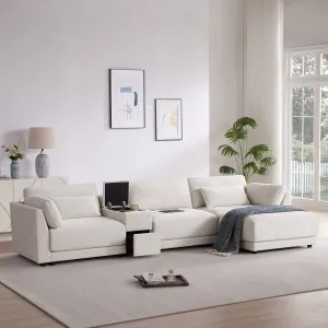 Streamdale 124" Modular Sectional Sofa w/ Storage, Ottoman, USB Charger