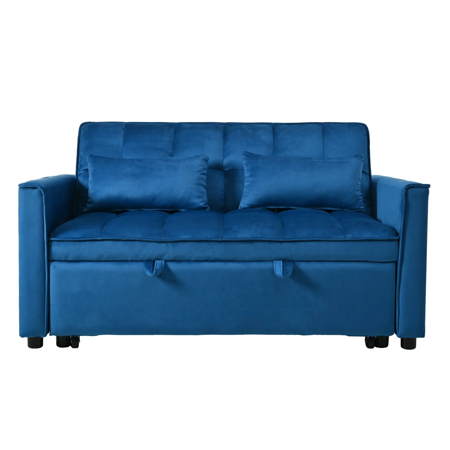 Streamdale 3-in-1 Convertible Sofa Bed with Reclining Back (Blue)