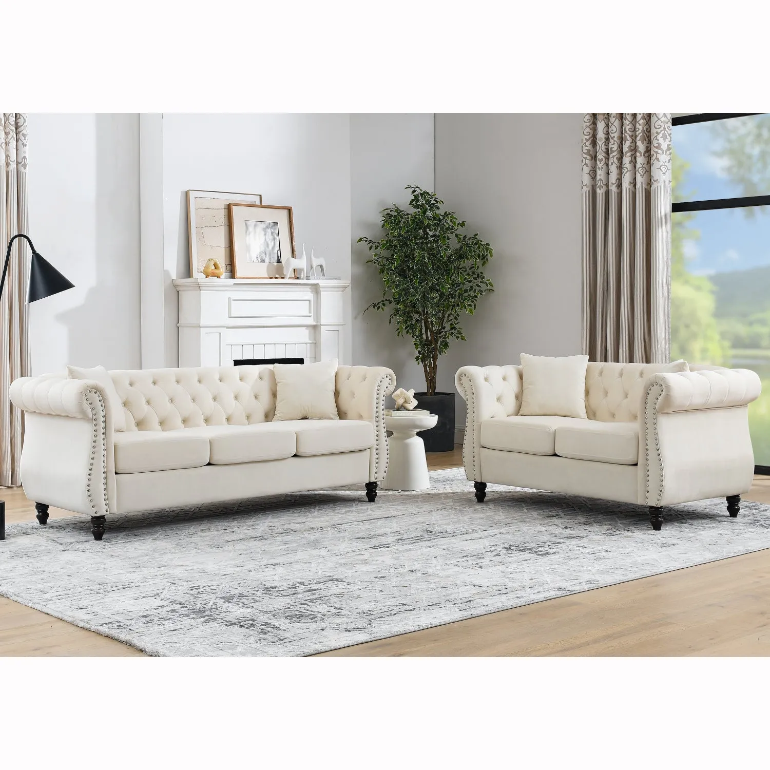 Streamdale 3-seater   2-seater Combination sofa.Beige Velvet