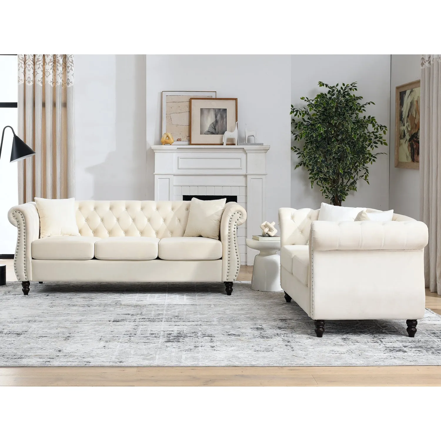 Streamdale 3-seater   2-seater Combination sofa.Beige Velvet