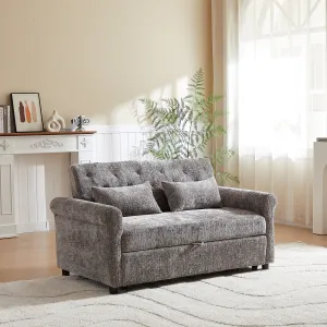 Streamdale 58" Chenille 3-in-1 Loveseat Sofa Bed Sleeper with Pillows