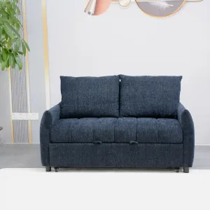 Streamdale 58" Navy Fabric Futon Sofa Bed - Adjustable Backrest