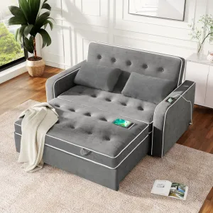 Streamdale 61.4" Sleeper Sofa Bed with USB & Pillows