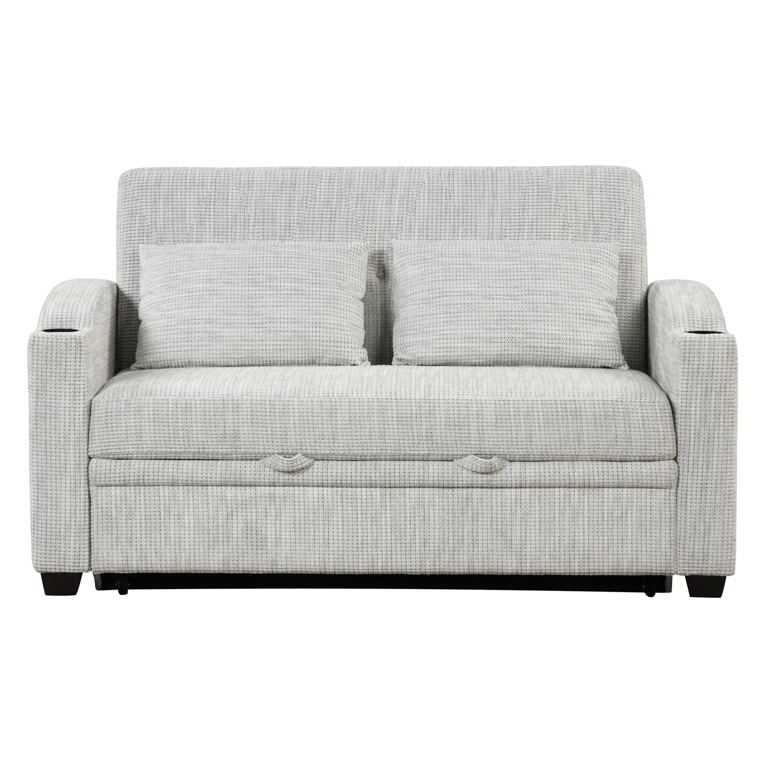 Streamdale 61.6" Pull Out Sofa Bed Loveseat with USB & Cup Holders