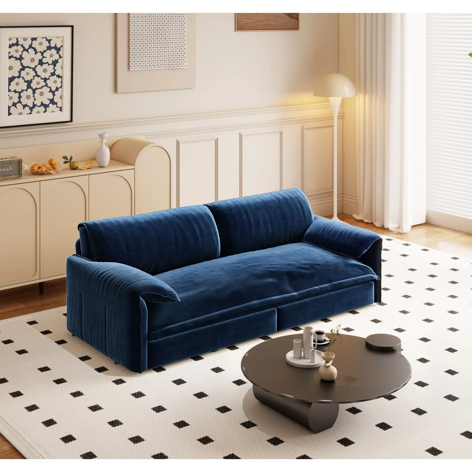 Streamdale 66" Queen Pull Out Sofa Bed - 3-in-1 Velvet Sleeper Loveseat