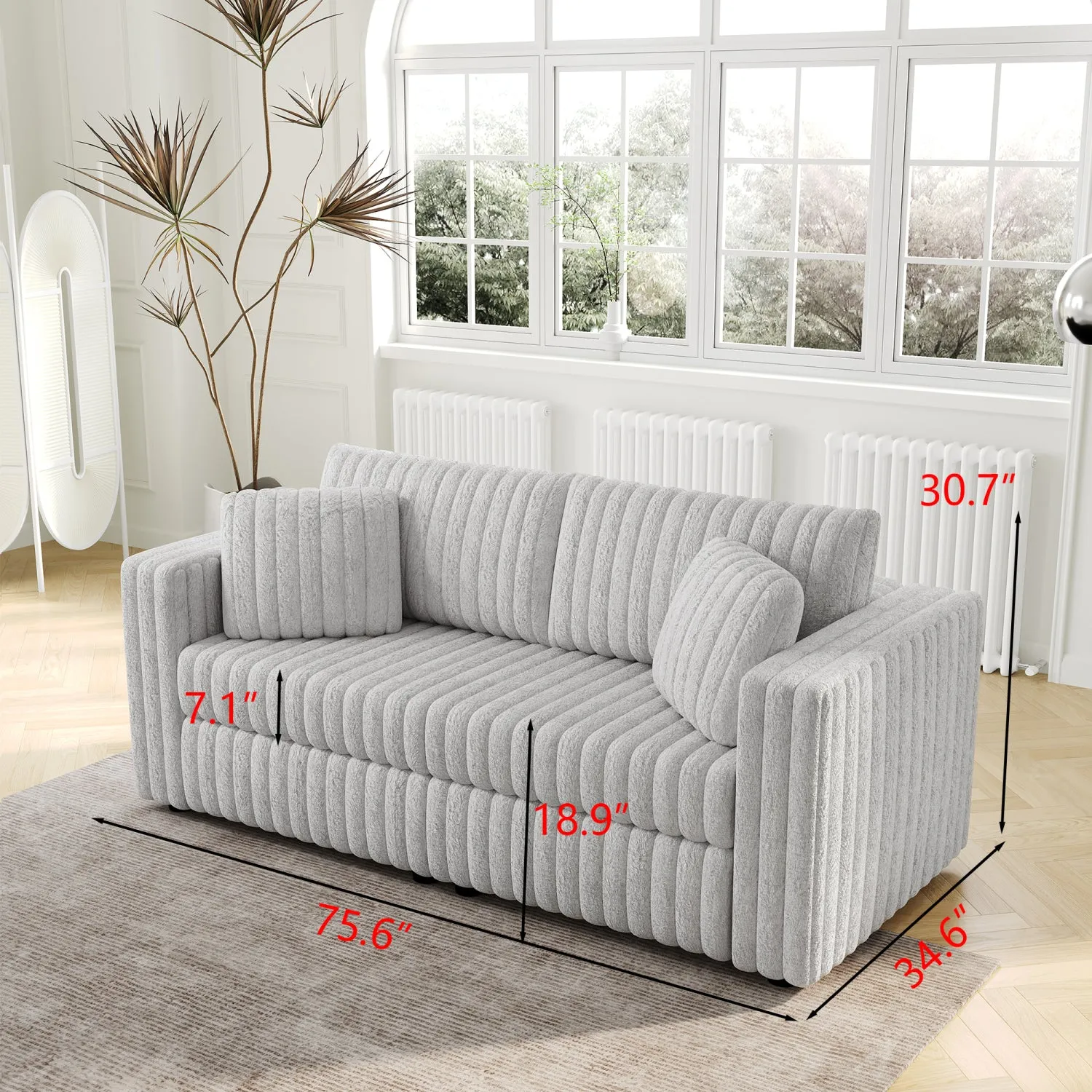 Streamdale 75.6" Light Gray Modular Sofa - Comfortable, Modern Design