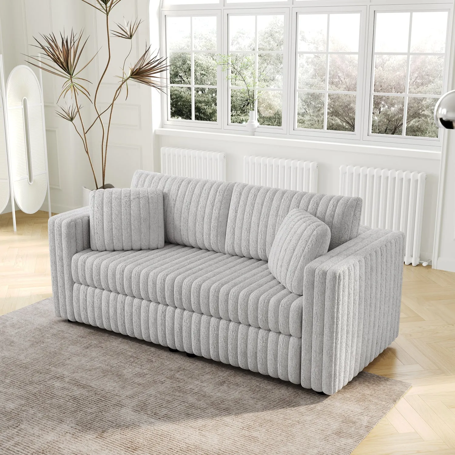 Streamdale 75.6" Light Gray Modular Sofa - Comfortable, Modern Design