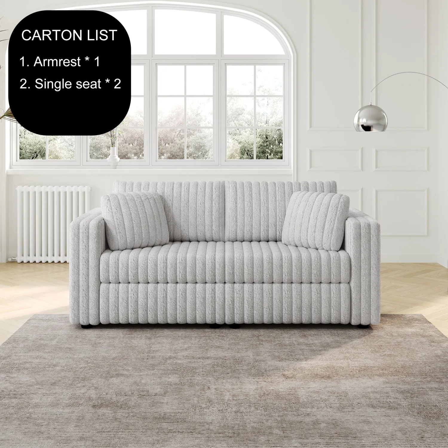 Streamdale 75.6" Light Gray Modular Sofa - Comfortable, Modern Design