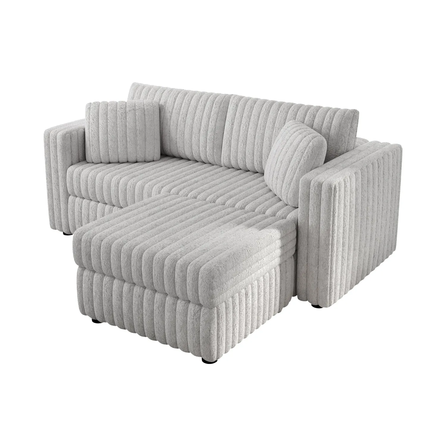 Streamdale 75.6" Modular Sofa w/ Lift & Ottoman. Light Gray.