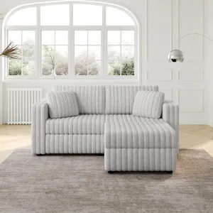 Streamdale 75.6" Modular Sofa w/ Lift & Ottoman. Light Gray.