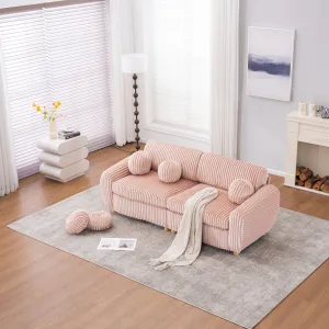 Streamdale 84" Pink Corduroy Sofa Couch