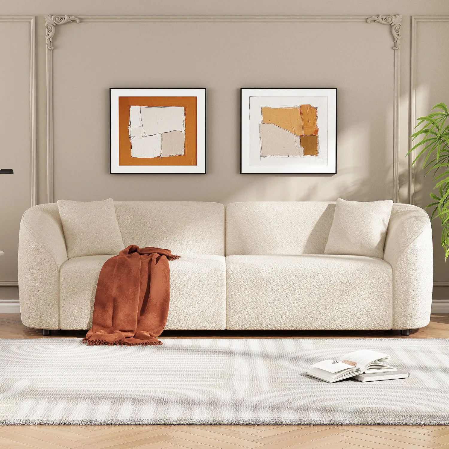 Streamdale 87" Curved Sofa: Plush, Streamlined, Durable