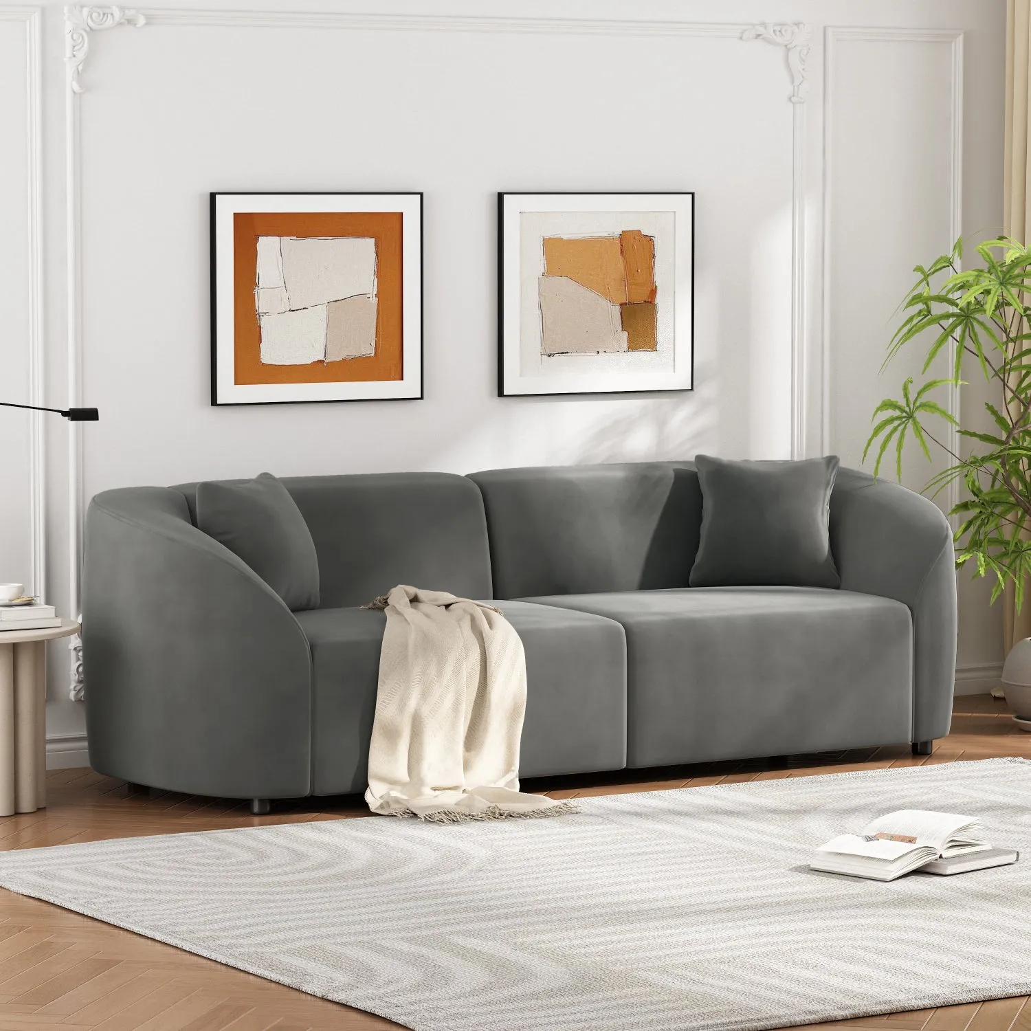 Streamdale 87" Curved Sofa: Plush, Streamlined, Durable