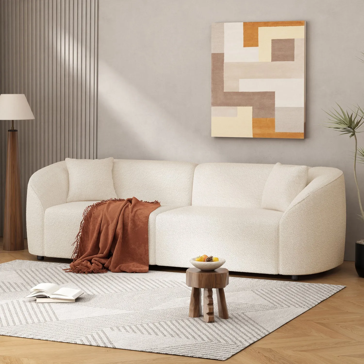 Streamdale 87" Curved Sofa: Plush, Streamlined, Durable