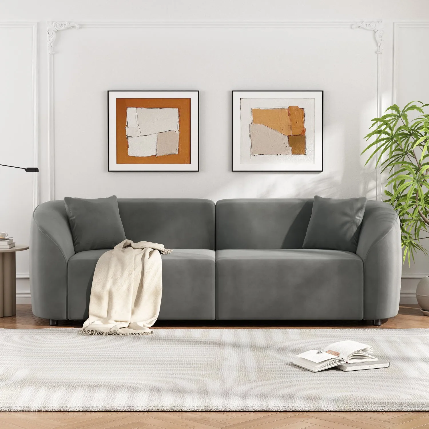 Streamdale 87" Curved Sofa: Plush, Streamlined, Durable